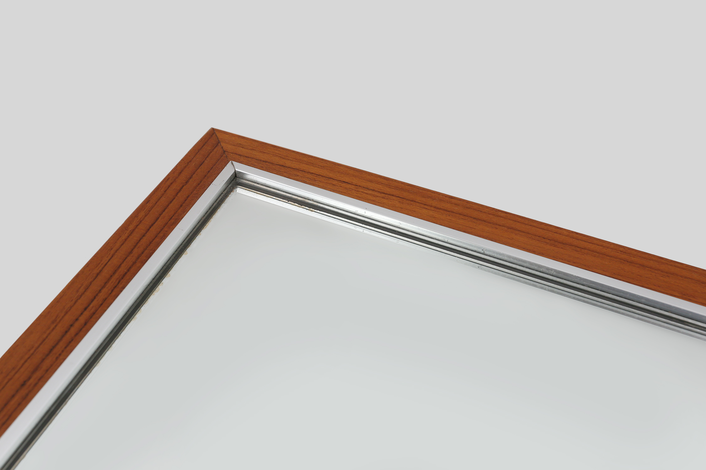 Mid-century teak mirror with shelve by De Coene, Belgium ca. 1960thumbnail